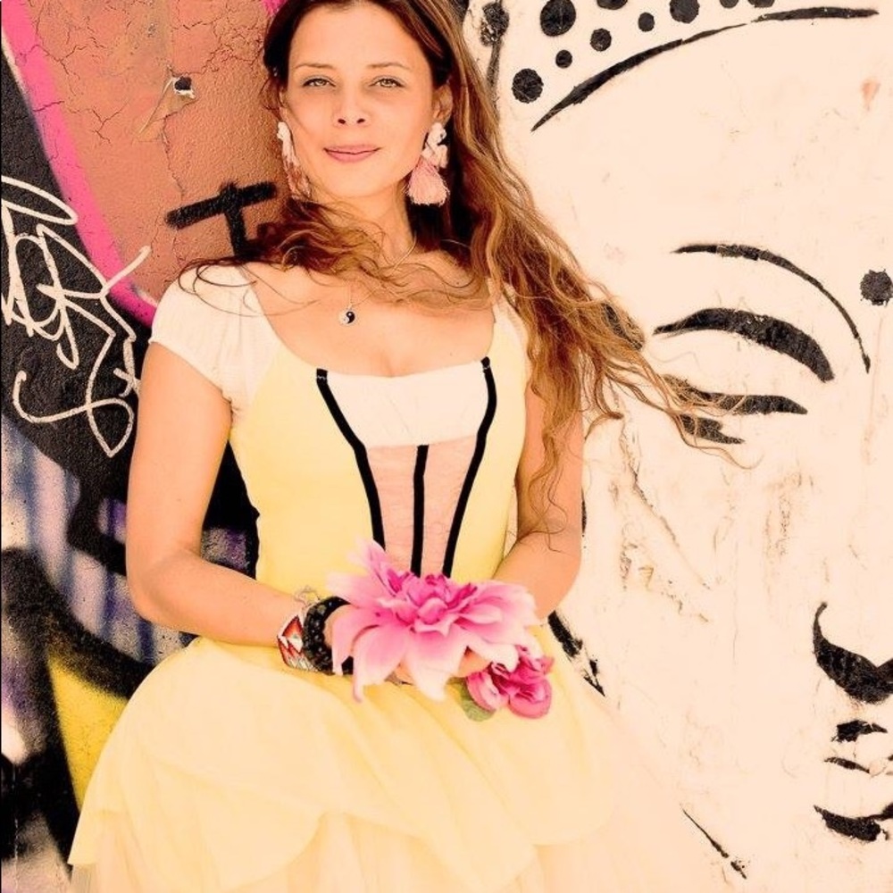 Yellow dress fairy costume dancer size small